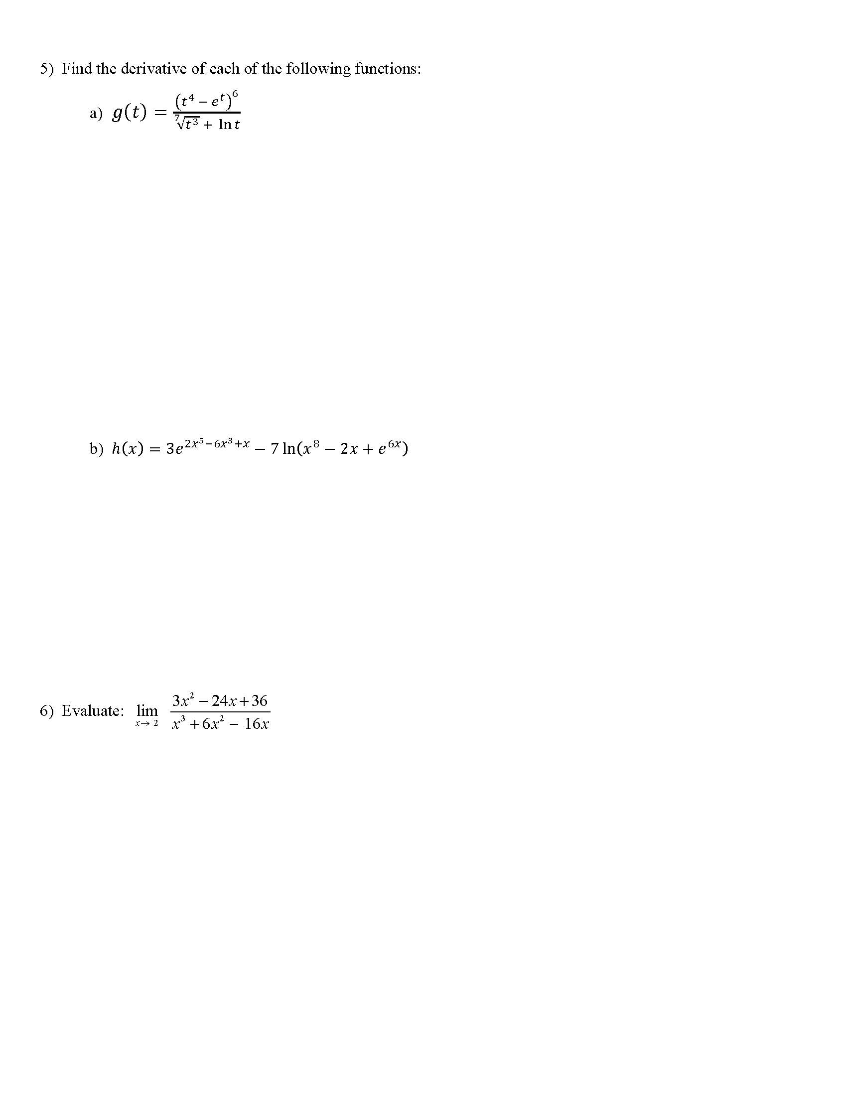 Solved Find The Derivative Of Each Of The Following Chegg