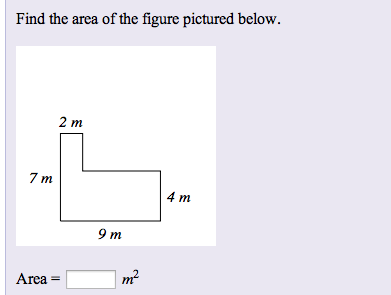 Solved Find the area of the figure pictured below. | Chegg.com