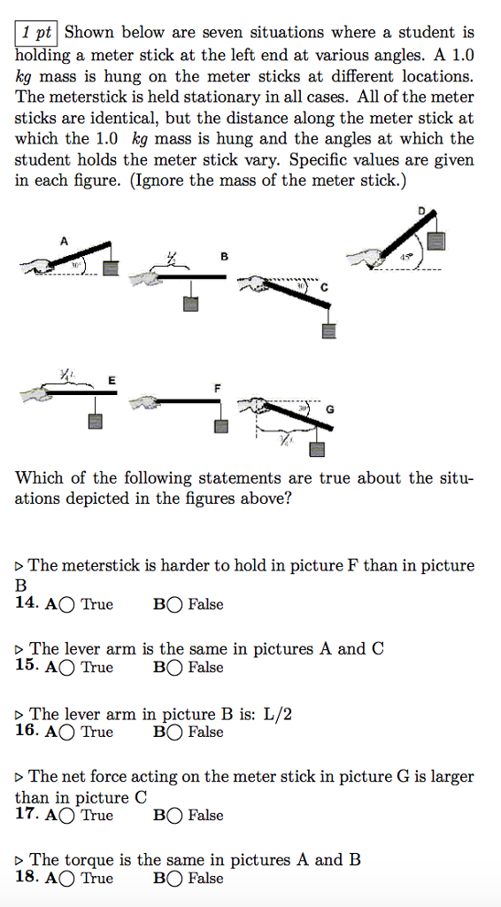 Solved Shown below are seven situations where a student is