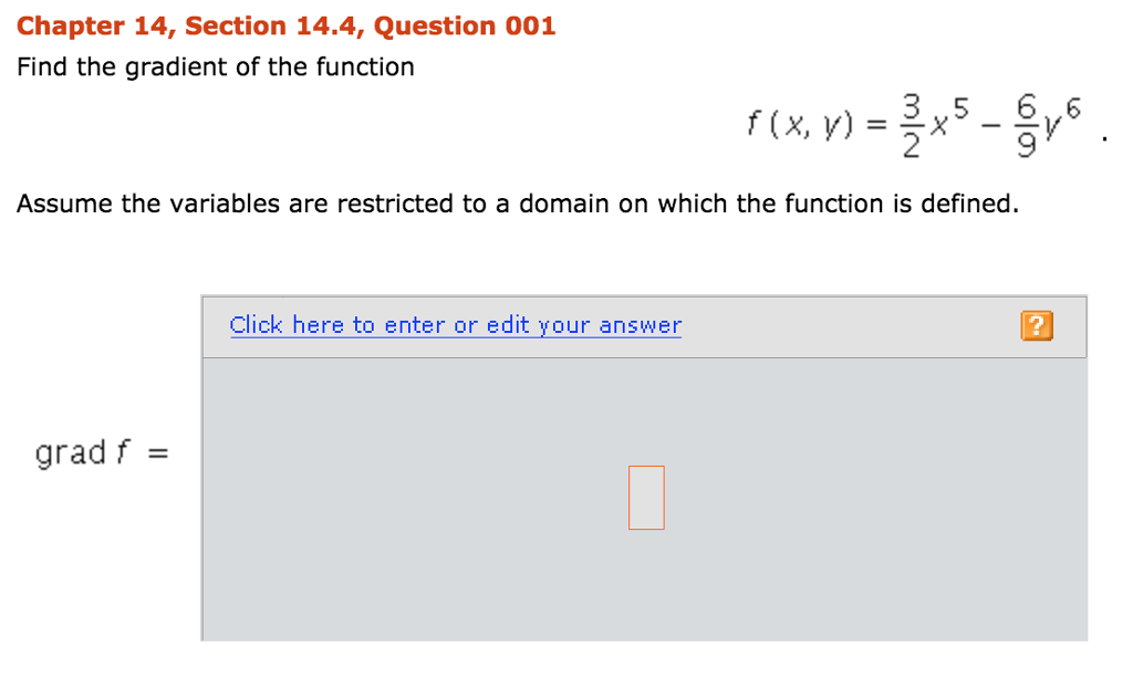 Solved Chapter 14, Section 14.4, Question 001 Find the | Chegg.com