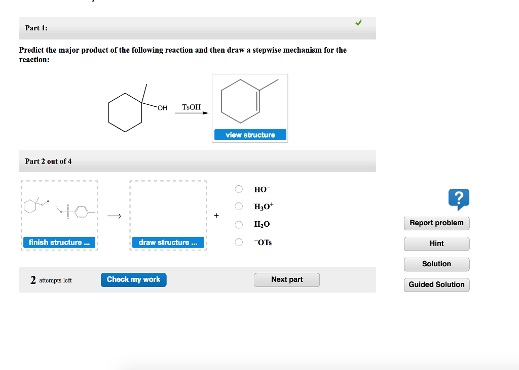 Solved Part 1 Predict The Major Product Of The Following