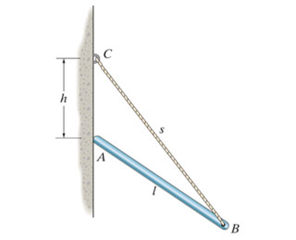 Solved The 30N uniform rod has a length of l = 2 m.