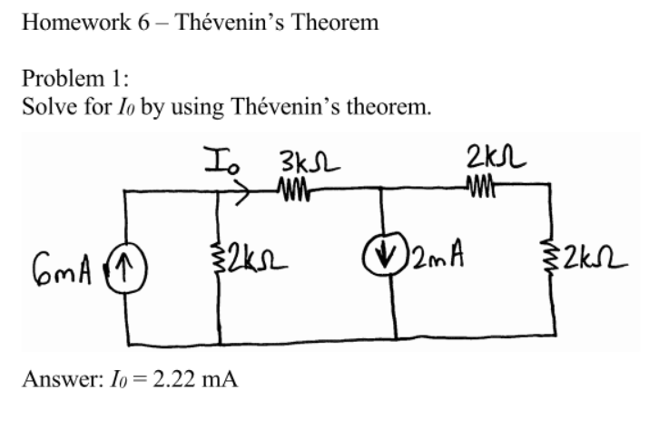 Solved Homework 6- Thévenin's Theorem Problem 1 Solve For Io | Chegg.com