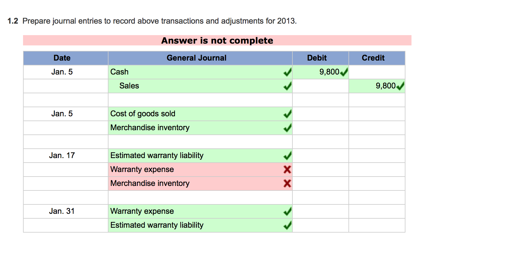 Solved Problem 114A Warranty expense and