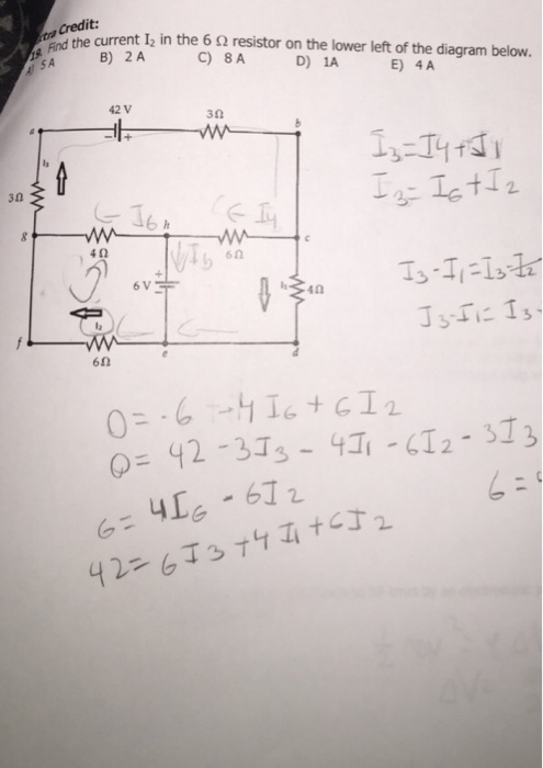 Solved Find the current I2 in the 6 ohm resistor on the | Chegg.com