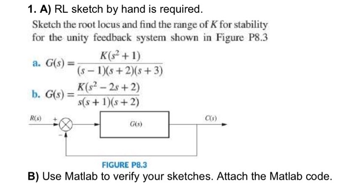 Solved A) RL sketch by hand is required. Sketch the root | Chegg.com