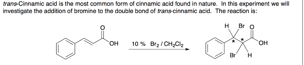 Solved trans-Cinnamic acid is the most common form of | Chegg.com