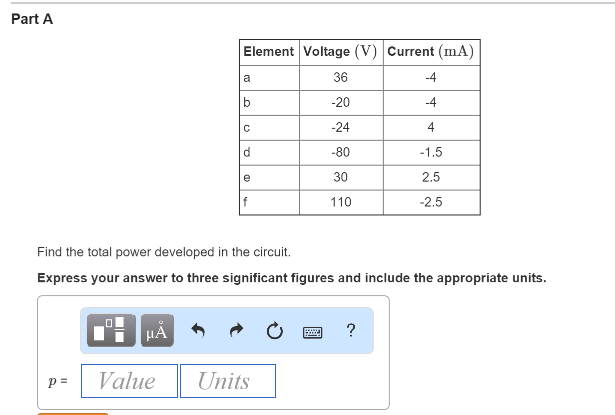 Solved Find The Total Power Developed In The | Chegg.com