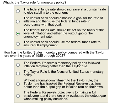 Solved What is the Taylor rule for monetary policy? The | Chegg.com