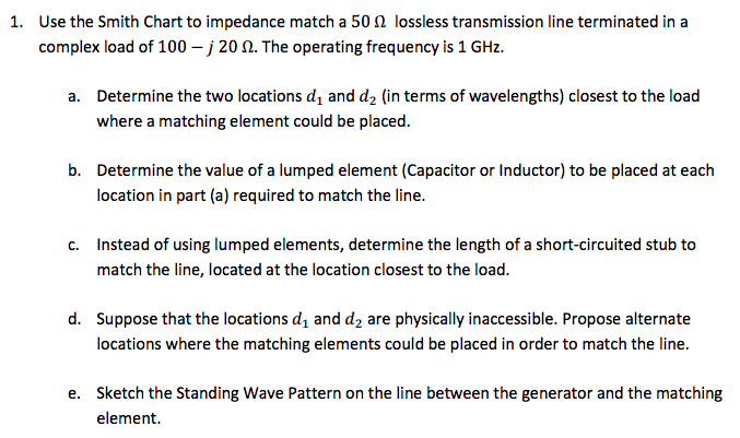 impedance matching smith chart pdf