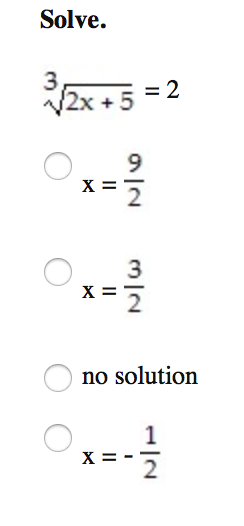 Solved Solve. -12x+5 = 2 9 2 2 no solution 2 | Chegg.com