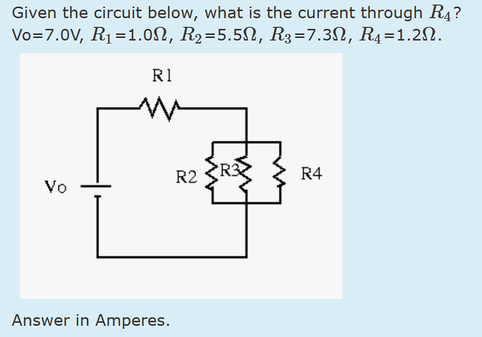 Solved Given the circuit below, what is the current through