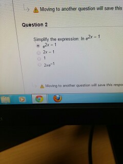 Solved simplify ln e^2x-1 | Chegg.com