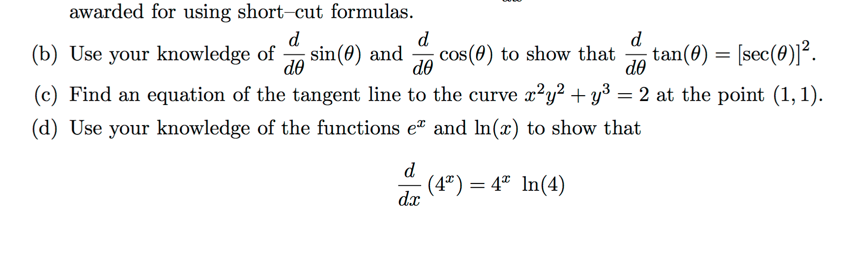 Solved Use your knowledge of d/d theta sin(theta) and d/d | Chegg.com