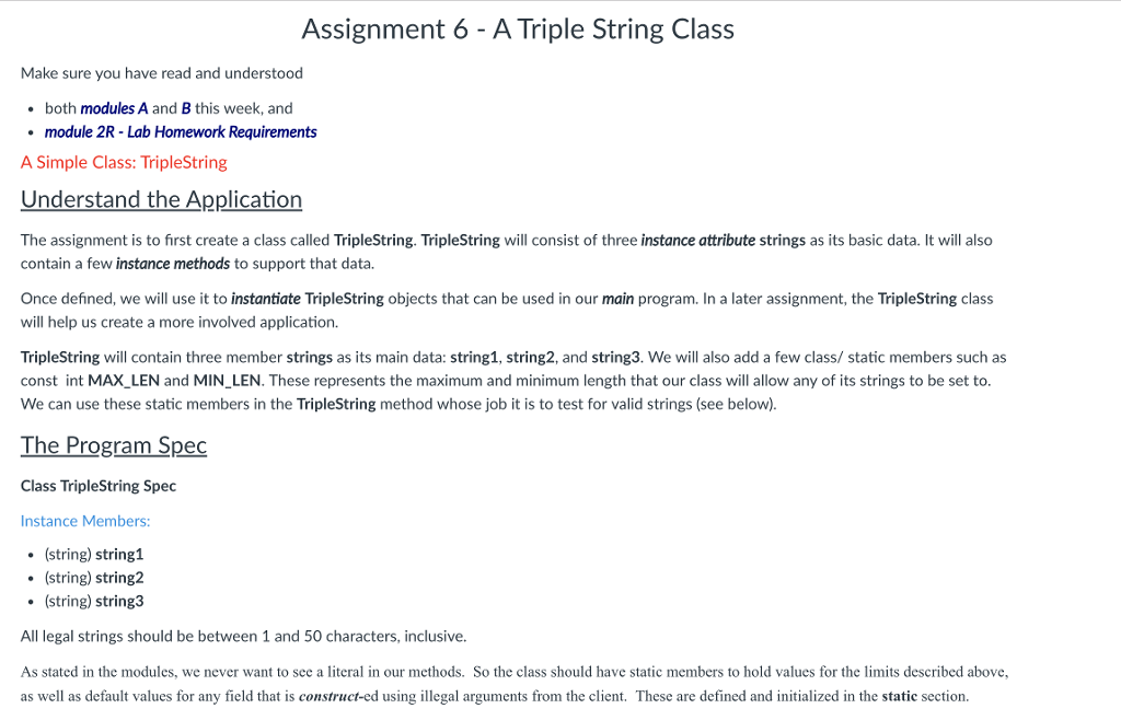 Solved Python 3 A Simple Class: TripleString Understand | Chegg.com