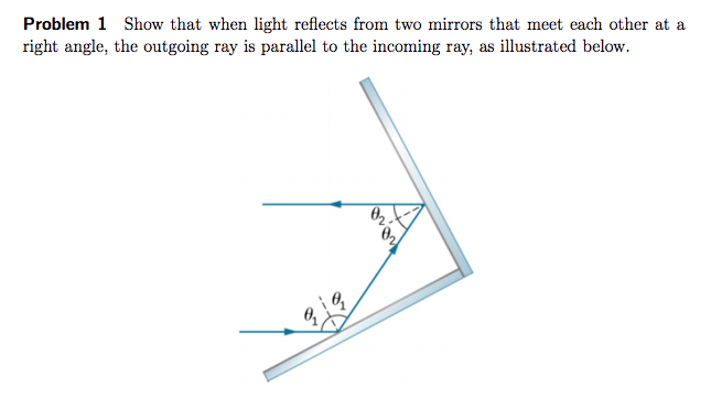 Solved Problem 1 Show that when light reflects from two | Chegg.com