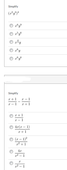 simplify 6 x 2y )- 3 2x y