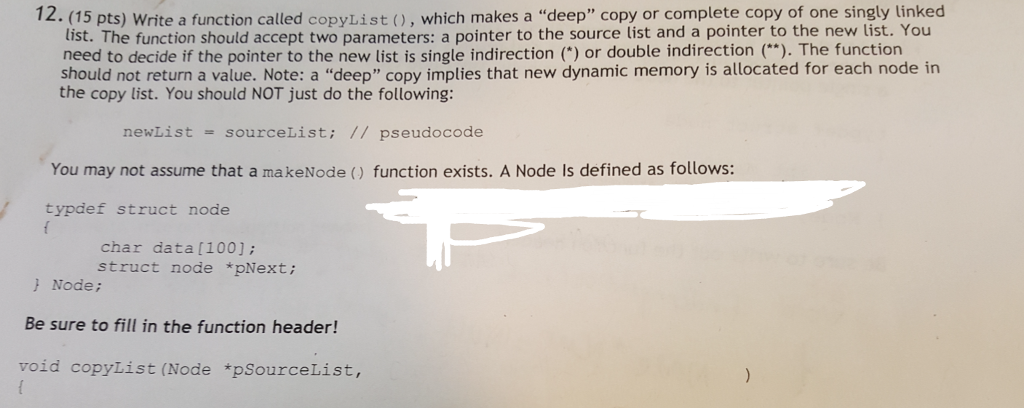 Solved Write a function called copyList (), which makes a | Chegg.com