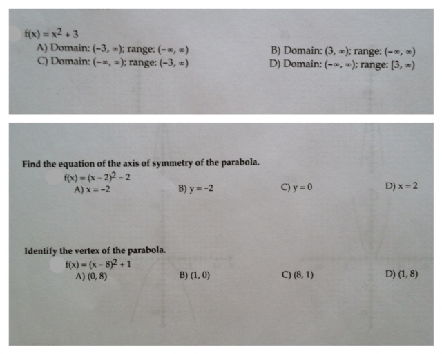 Solved f(x) = x2 + 3 Domain: (-3, infinity); range: | Chegg.com