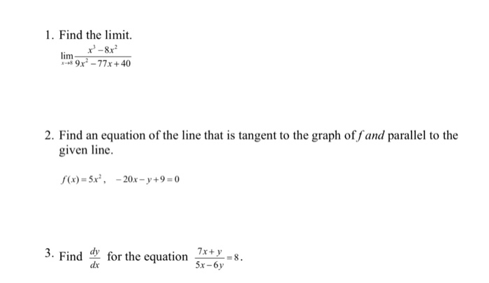 Solved Find The Limit Lim x Rightarrow 8 X 3 8x 2 9x 2 Chegg