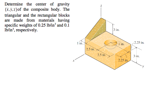 Solved Determine the center of gravity (x, y, z)of the | Chegg.com