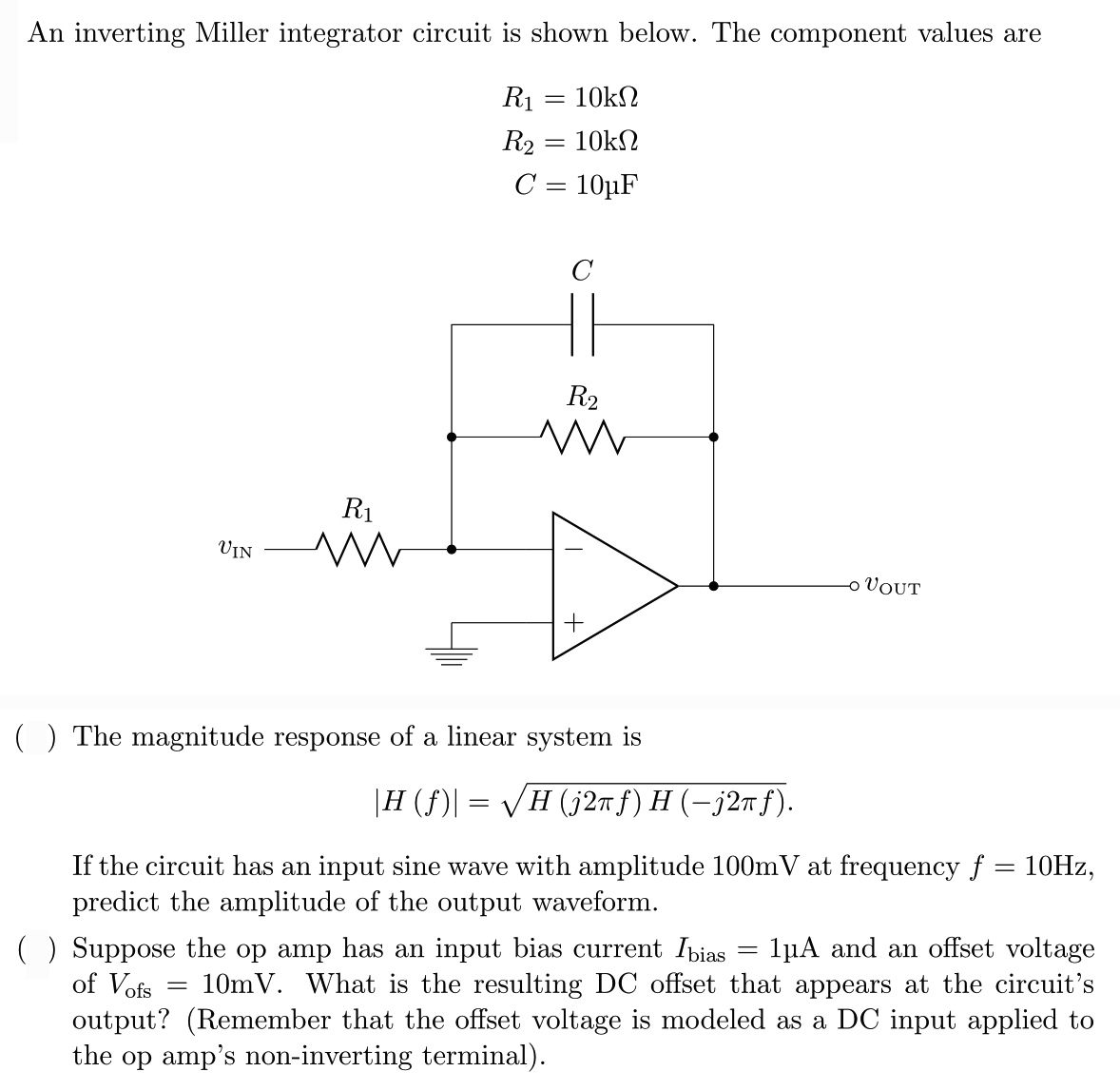 Miller Integrator With Inverter Cascade