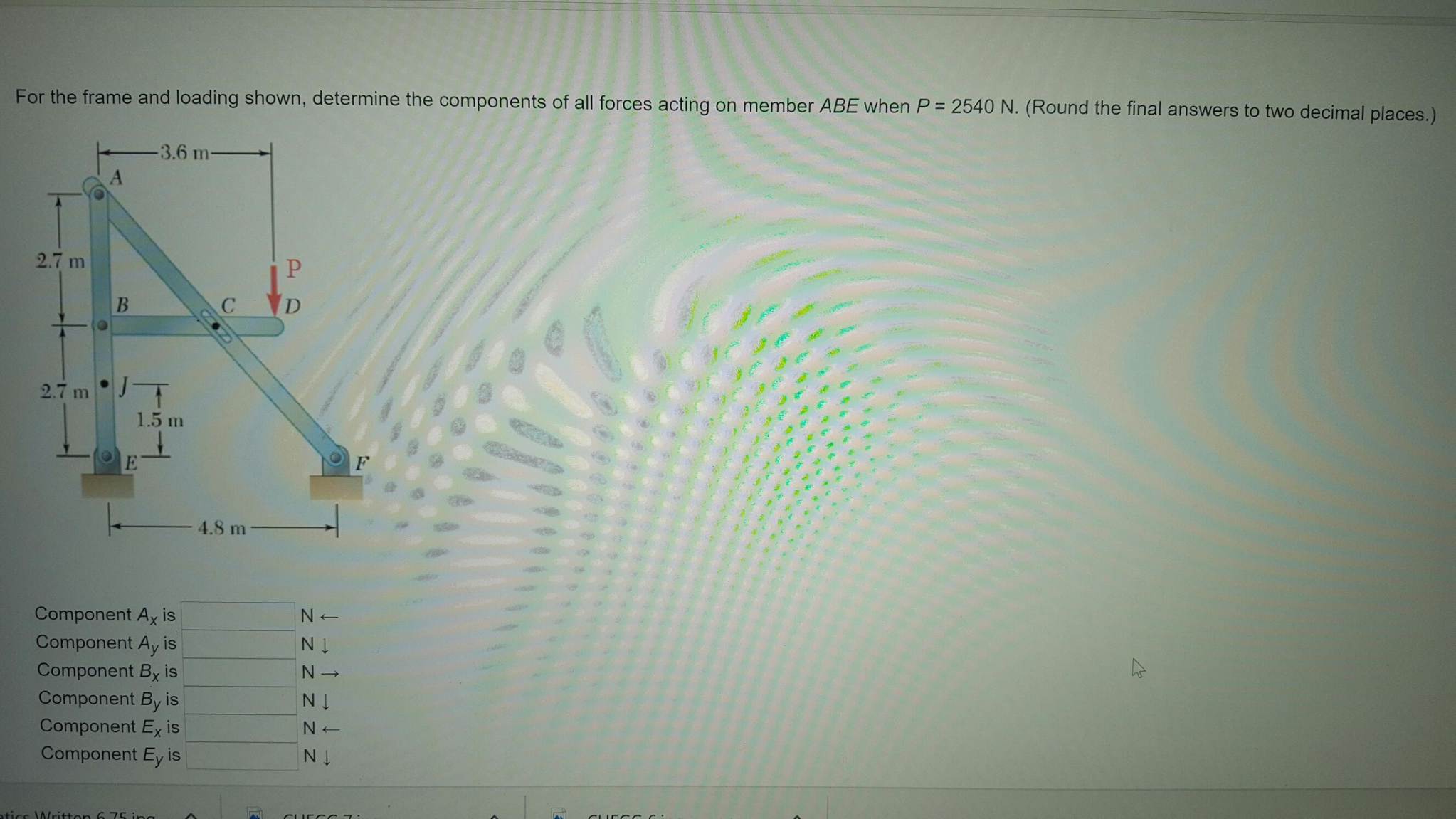 For the frame and loading shown, determine the | Chegg.com