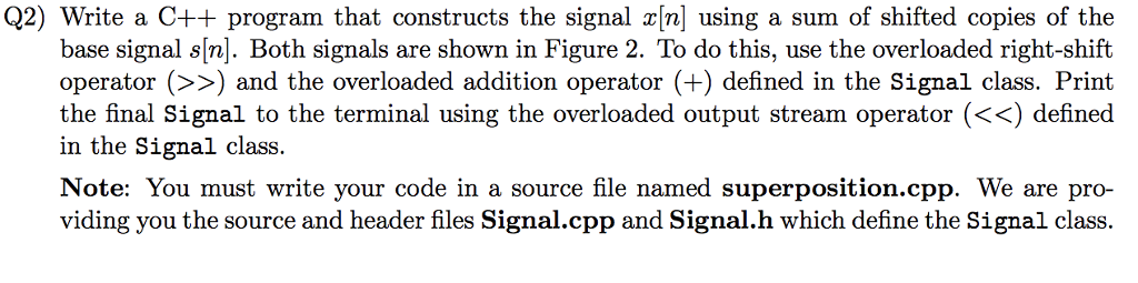 Q2) Write a C++ program that constructs the signal | Chegg.com