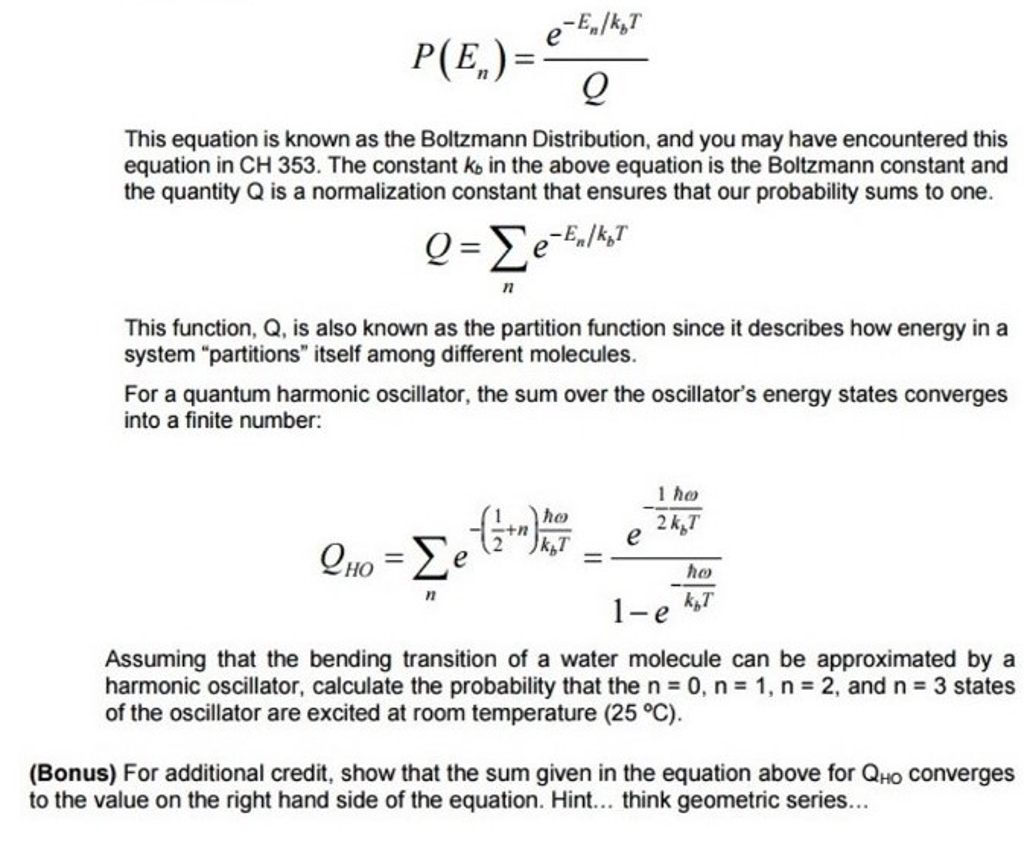 Solved 4) A water molecule has three vibrational modes, a | Chegg.com