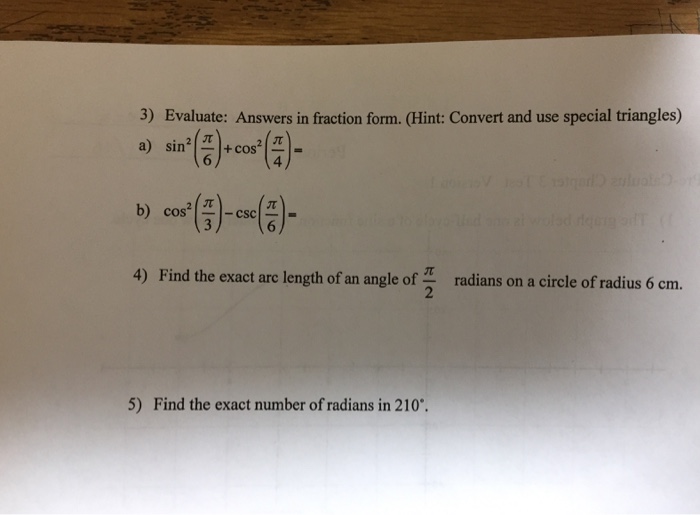 value of cos 2 pi in fraction