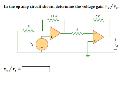 Solved In the op amp circuit shown, determine (be voltage | Chegg.com