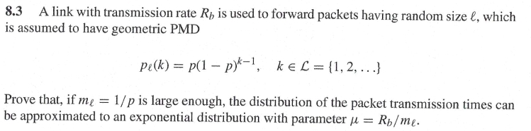 8.3 A link with transmission rate R, is used to | Chegg.com