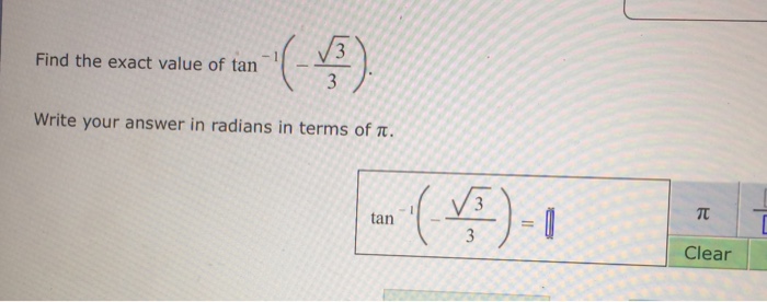 tan root 3 in radians