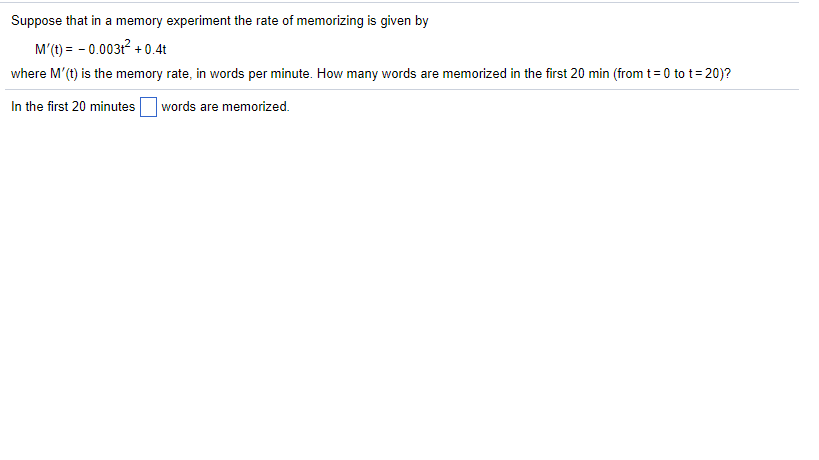 Solved Suppose That In A Memory Experiment The Rate Of | Chegg.com