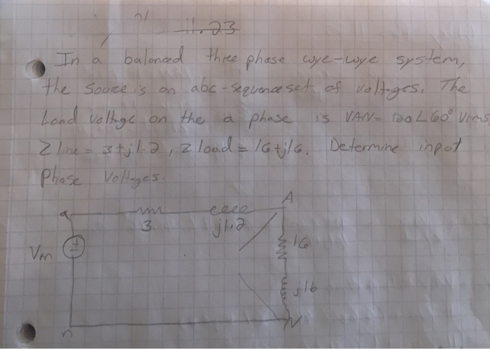 Solved In a balanced three phase wye-wye system, the source | Chegg.com