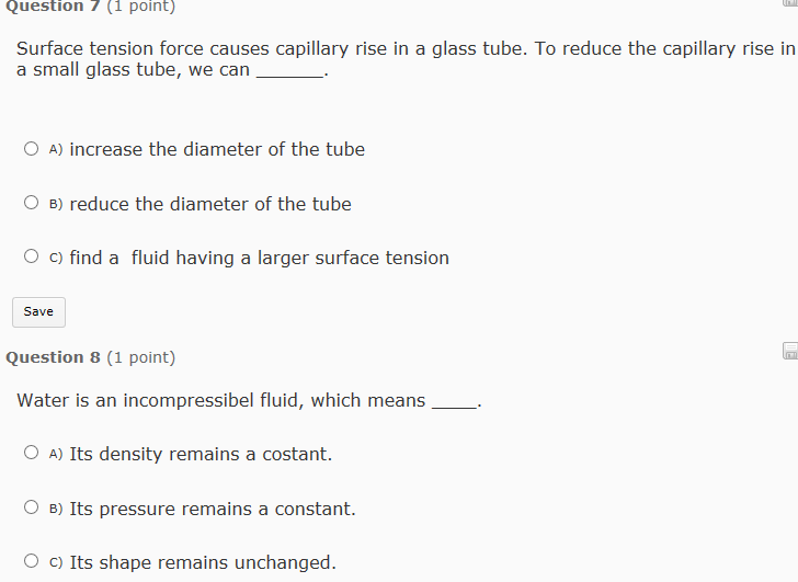 Solved Surface tension force causes capillary rise in a