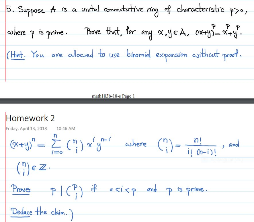 Solved 5. S uppose. t is a unrtal commutative ring