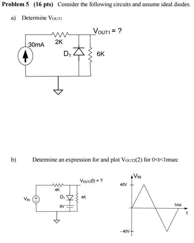 Solved Consider The Following Circuits And Assume Ideal | Chegg.com