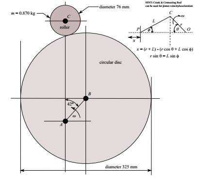 Solved A cam consists of a circular disc 325 mm diameter | Chegg.com