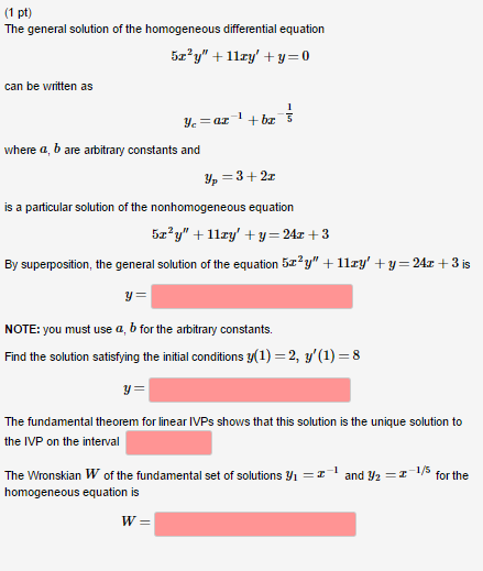 Solved The general solution of the homogeneous differential | Chegg.com