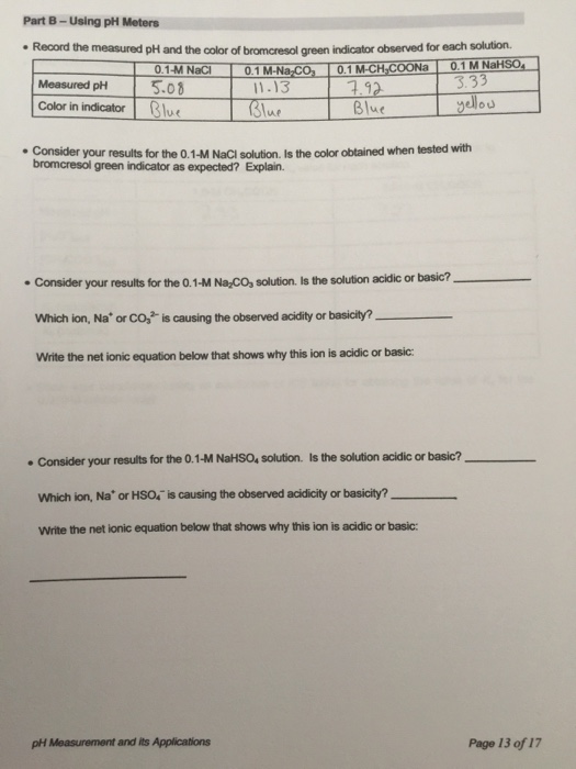 lab measuring ph assignment reflect on the lab