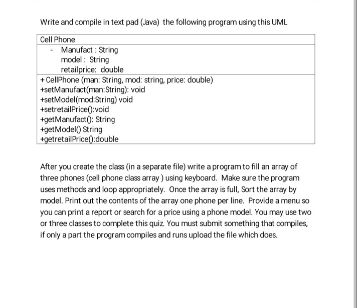 Solved Write and compile in text pad (Java) the following | Chegg.com