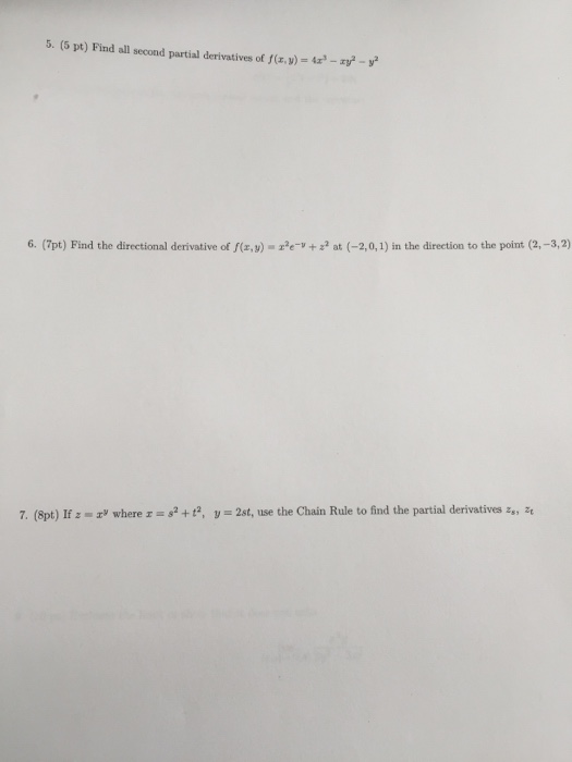 Solved Find All Second Partial Derivative Of F x Y 4x 3 Chegg