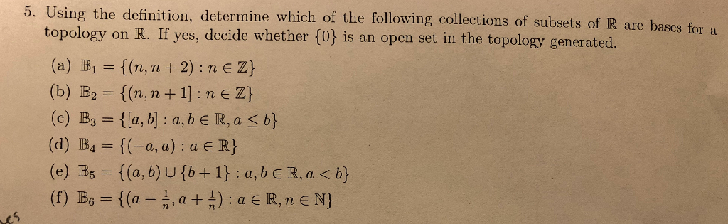 Solved 5. Using the definition, determine which of the | Chegg.com