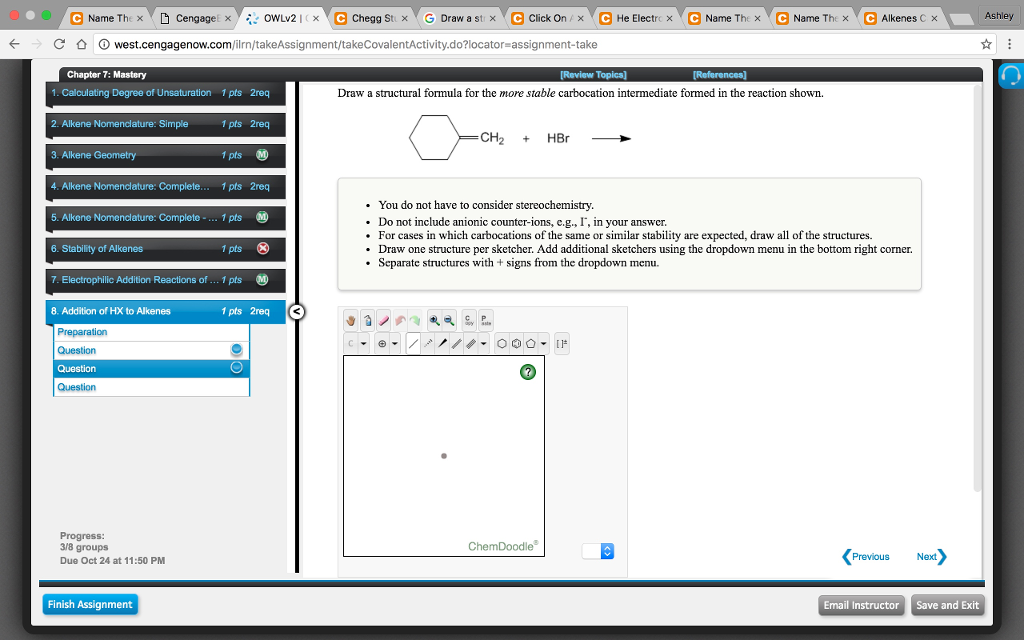 Solved Draw a structural formula for the more stable | Chegg.com