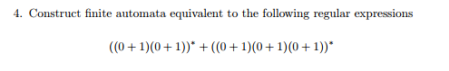 Solved Construct Finite Automata Equivalent To The Following | Chegg.com