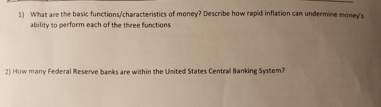 Solved What Are The Basic Functions characteristics Of Chegg