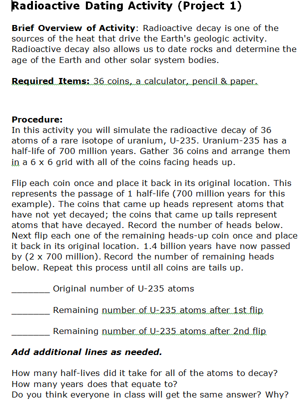 Solved: Brief Overview Of Activity: Radioactive Decay Is O... | Chegg.com