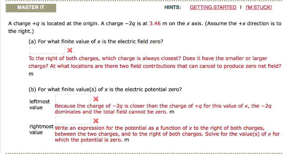 Solved A charge +q is located at the origin. A charge 2q is