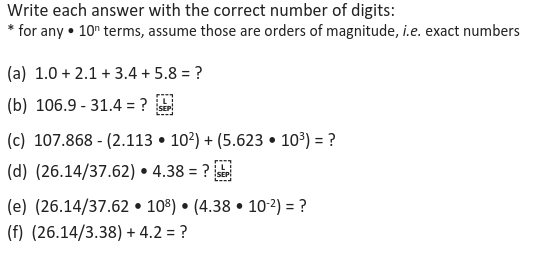 Solved Write each answer with the correct number of digits